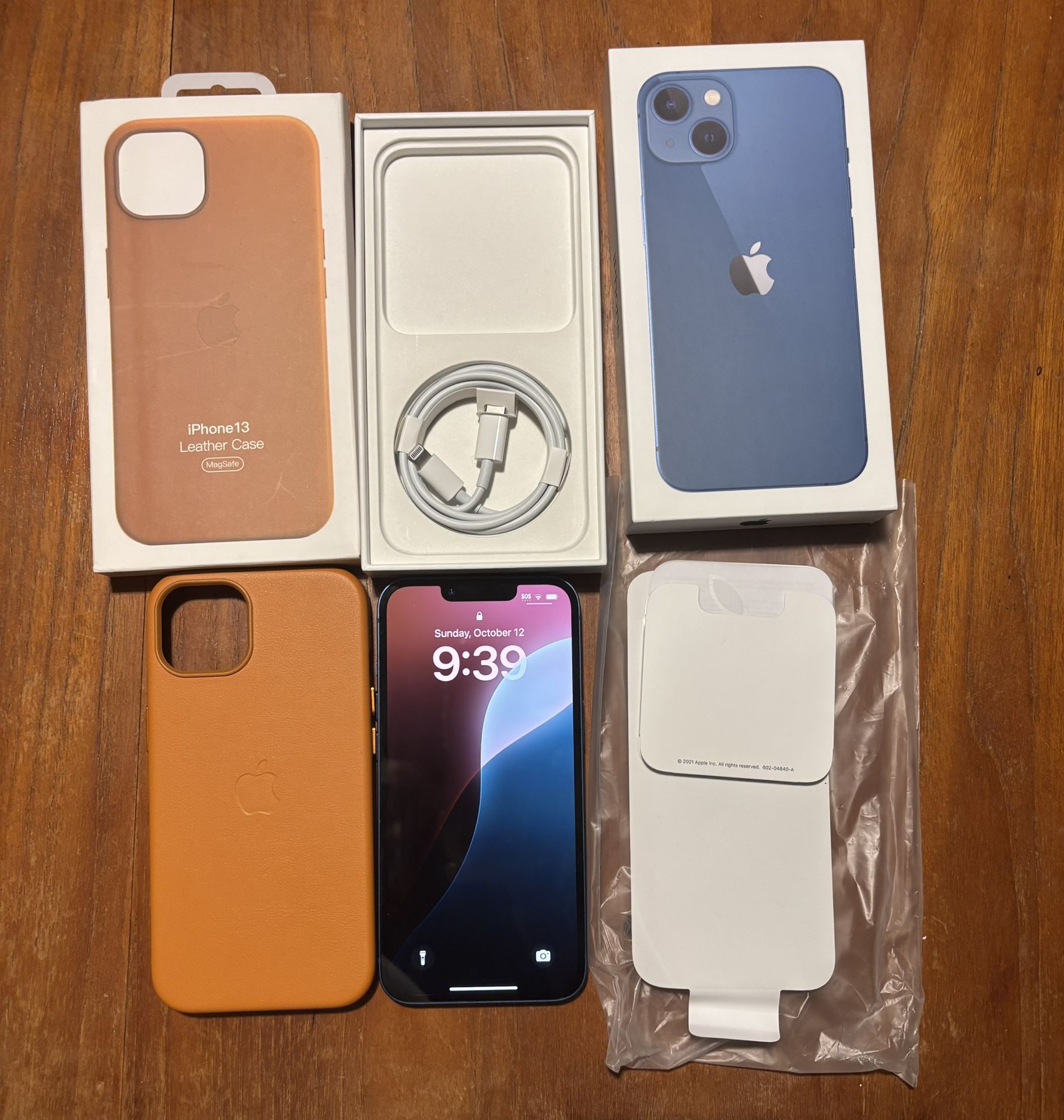 Brand new Unlocked Blue iPhone 13 128GB with original iPhone case