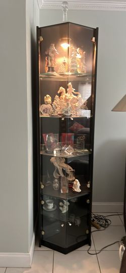 corner curio cabinet with light