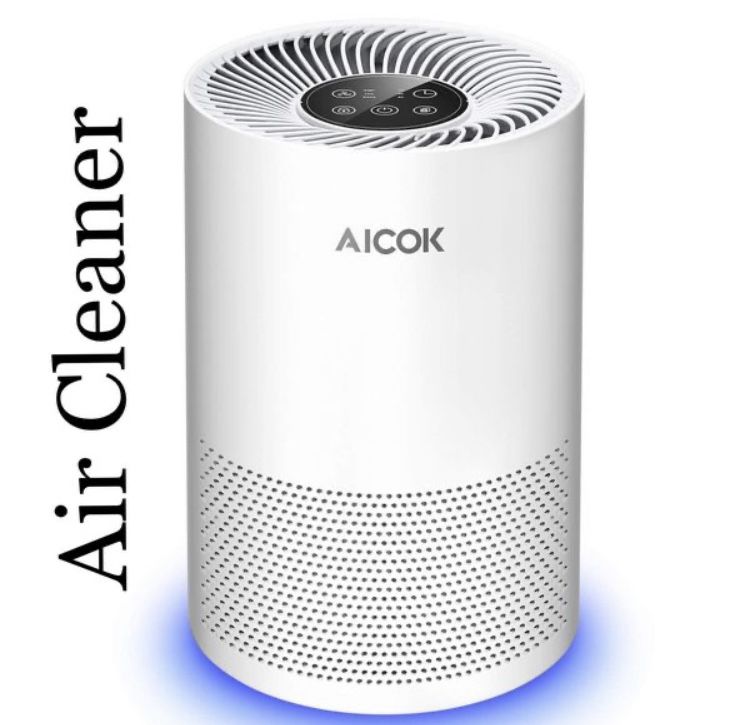 Aicok Air Purifier with True HEPA Filter and Optional Night Light, Air Cleaner Air Filter