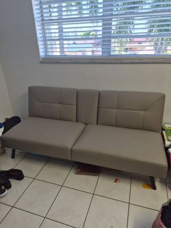 Andes Light Gray Micro Sofa Futon