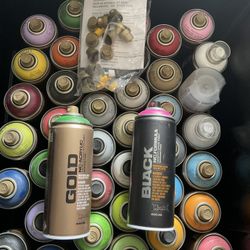 85 Montana Spray Paint Cans, Assorted Colors $850 Whole Lot