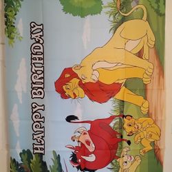 Lion King Happy birthday Banner 3 Ft x 5 Ft NEW 