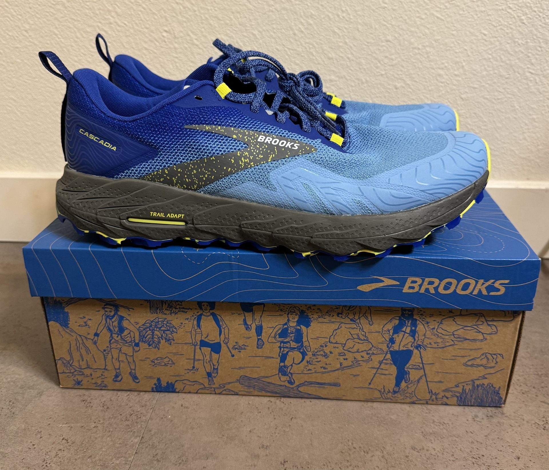 Mens Brooks Cascadia 17 Blue 110403 1D 416 Athletic Running Sneakers Shoes Sz 12