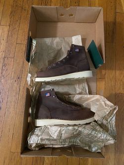 Danner Men's Size 7.5 Bull Run USA Made 6" Soft Toe Wedge Work Boot - Brown - 15552