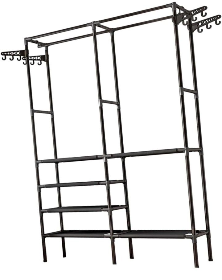 1pc Multifunctional Garment Rack Metal Clothes Hanger Bottom Shelf for Coat Shoe Storage Practical Clothes Drying Stand for Bedroom Entryway Dormitory