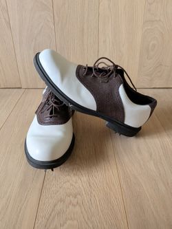 Callaway Leather Black + White Golf Shoes, M210-14, Mens Size 8.5