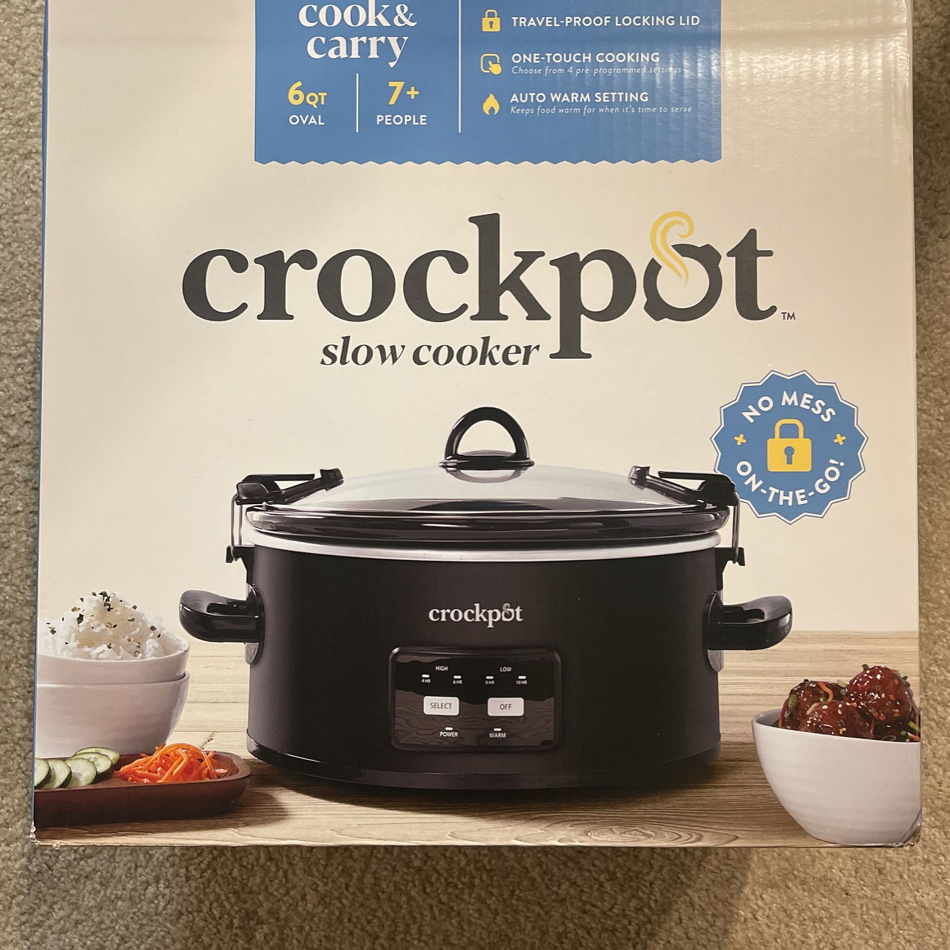Crock-Pot 6qt Programmable Cook & Carry Slow Cooker Black SCCPVLF605-B 6 qt