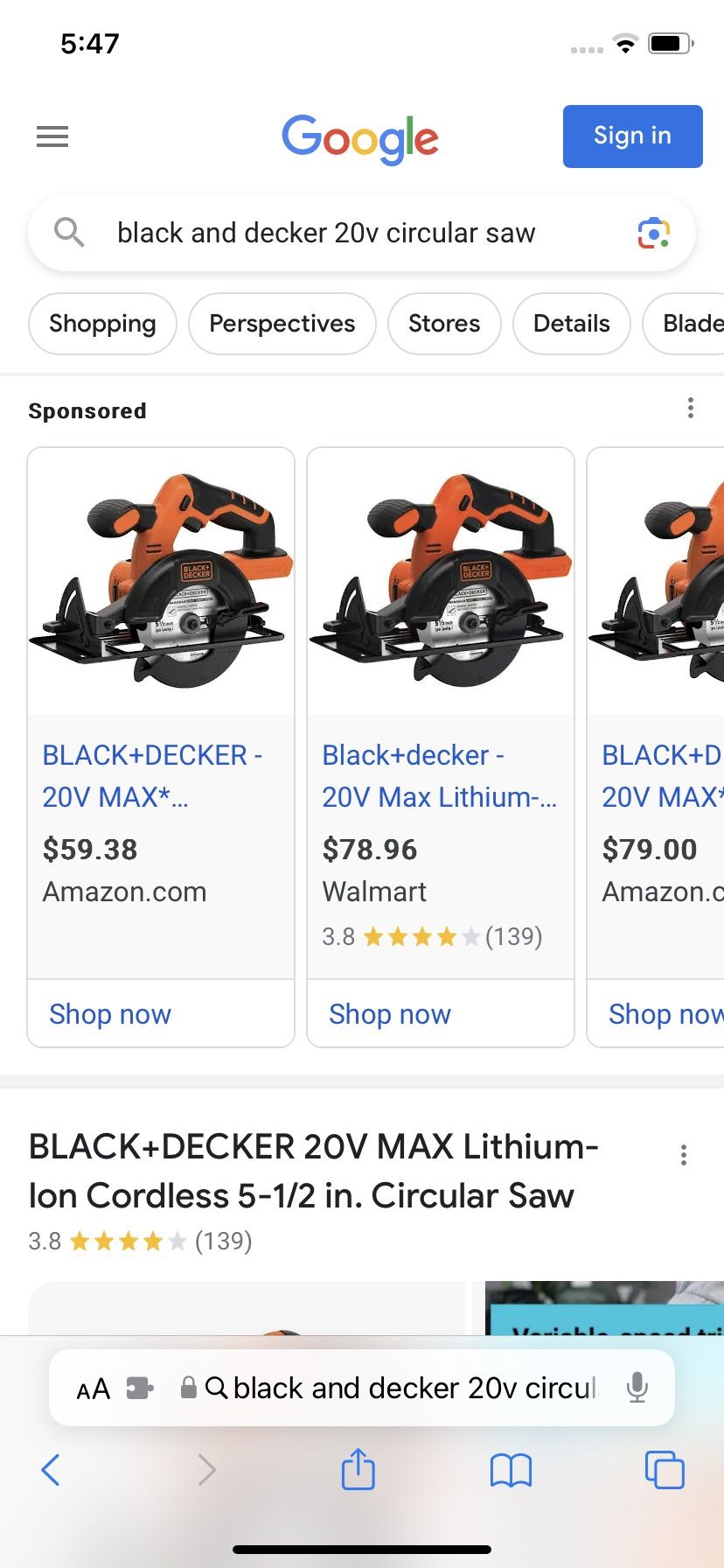 Circular Saw With Blade