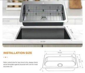 Glacier Bay 33" X 22" X 9" Single Bowl Kitchen Sink With Accessories