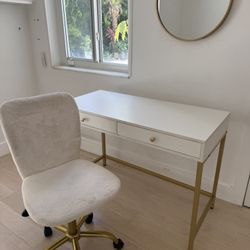 Desk 43x20 , Chair And Mirror Set