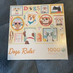 Puzzle 1000 Piece Buffalo Dogs Rule Puzzle All Pieces There Porch Pickup