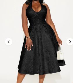 Black midi dress 1x