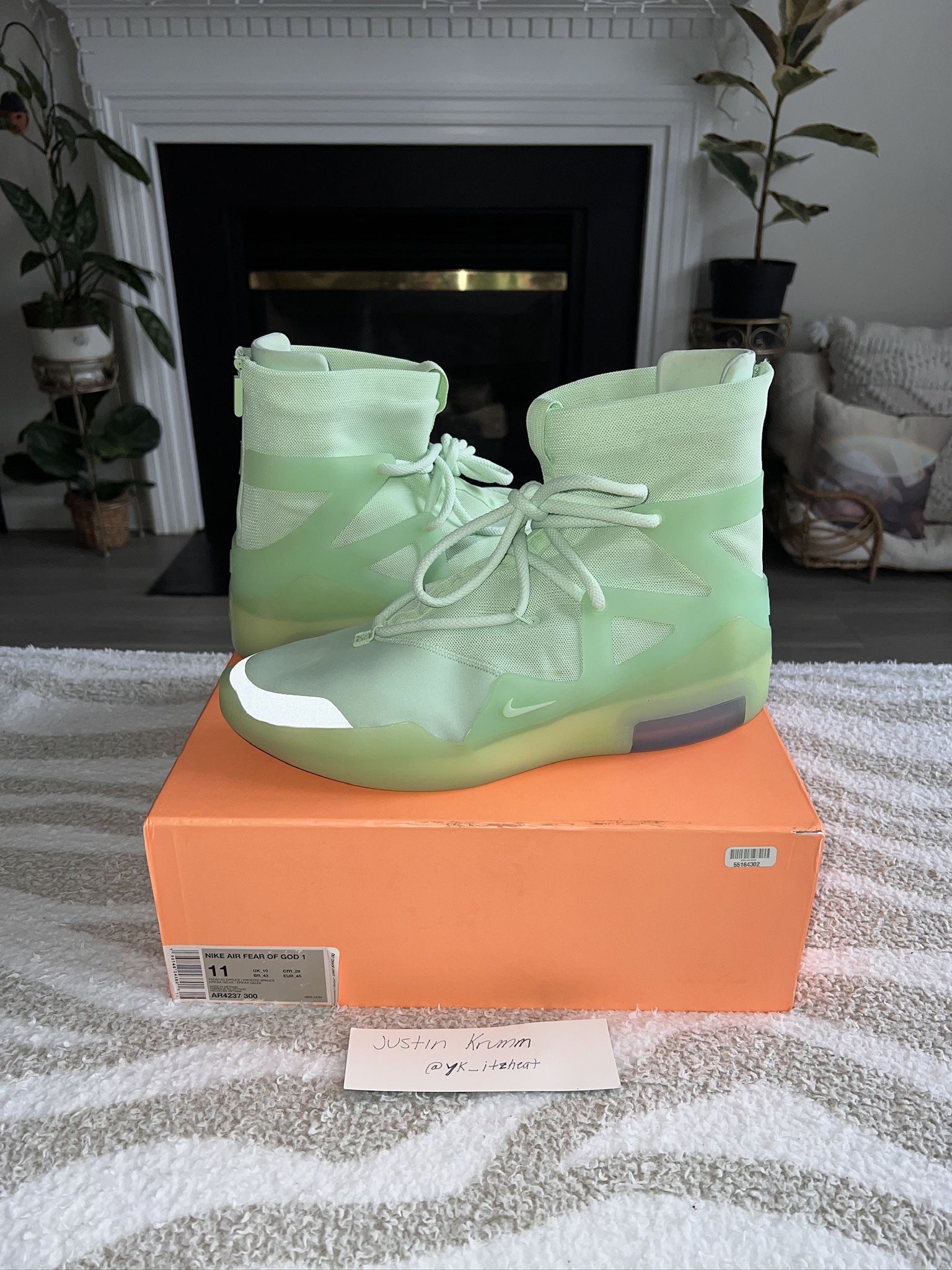 Fear Of God 1 'Frosted Spruce’ / size 11 / accessories included shown / $500