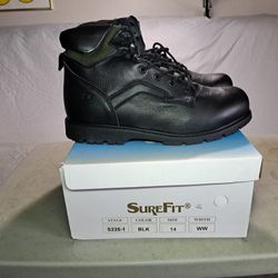 Surefit Black Leather Work Boot 