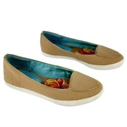 NATURALIZER David Bromstad Clara Sand Tan Canvas Casual Slip On Flats Womens 6
