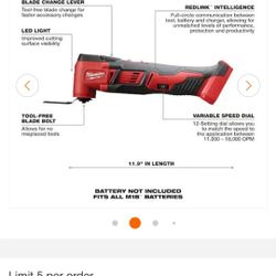 Milwaukee
M18 18V Lithium-Ion Cordless Oscillating Multi-Tool (Tool-Only)
