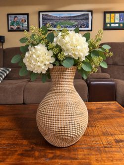 Large Woven Rattan Vase