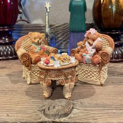 Tea Party Ceramic Bear Collectibles 