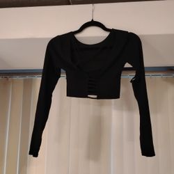 Black Long Sleaves Size Small Crop Top