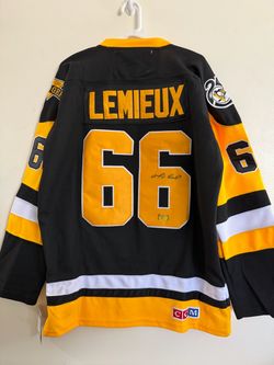 MARIO LEMIEUX SIGNED PITTSBURGH PENGUINS AUTOGRAPHED CCM JERSEY W/COA L/52 19-02