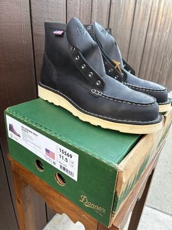 Danner BULL RUN MOC TOE BLACK STEEL TOES SIZE 11.5D