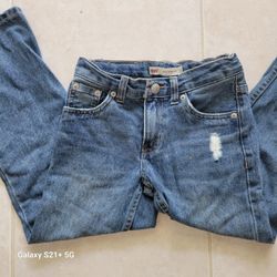 Levi's 505 Regular Boys Jeans Size 7 Stretch Blue Like New