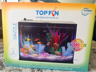 Top Fin 5 gallon Colorflow LED aquarium