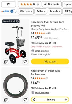 red KneeRover knee scooter deluxe a mobility aid