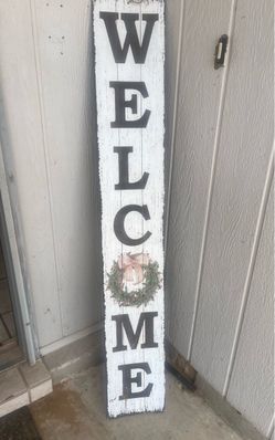 Welcome sign  front and back Christmas sign