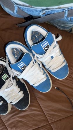 Puma suede xl, matching set. Sizes 13, colors blue and white, black and white