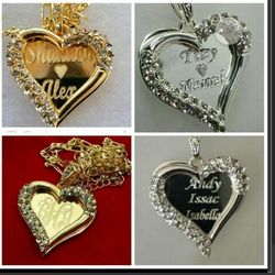 CRYSTAL CLUSTERED HEART NECKLACE