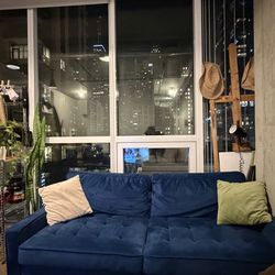 Velvet Couch MCM 70”