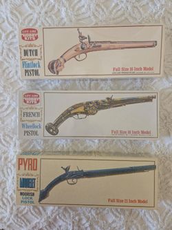 3 Full Size Hobby Plastic Pistol Models - New