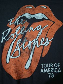 Men's Size XL The Rolling Stones T Shirt Black Logo Classic Rock 70's 80's 90's