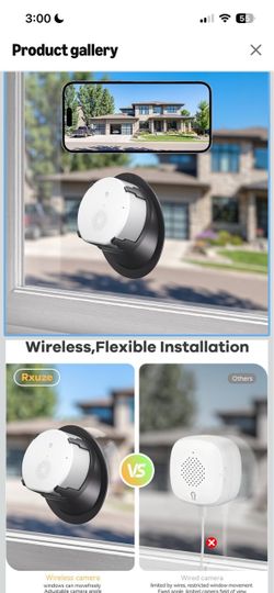 Rxuze 2.5K 4MP Indoor Window Camera, Wireless Cameras for Home Security 2.4GHz & 5GHz WiFi,Ai Color Night Vision,Instant Notification,Motion Detection