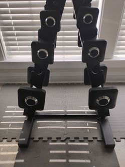 Peleton dumbbell set with rack
