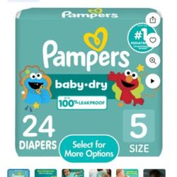 Pampers Baby Dry Diapers Size 5, 24 Count 