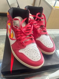 Nike Air Jordan 1 Mid Sneakers, Red and White