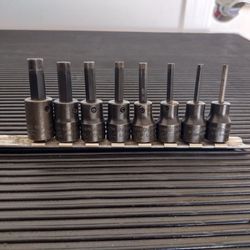 Snap On 9pc 3/8" Drive SAE Power Hex Socket Driver Set standard 1/8 to 3/8 