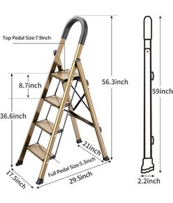 4 Steps Ladder Lightweight Gold