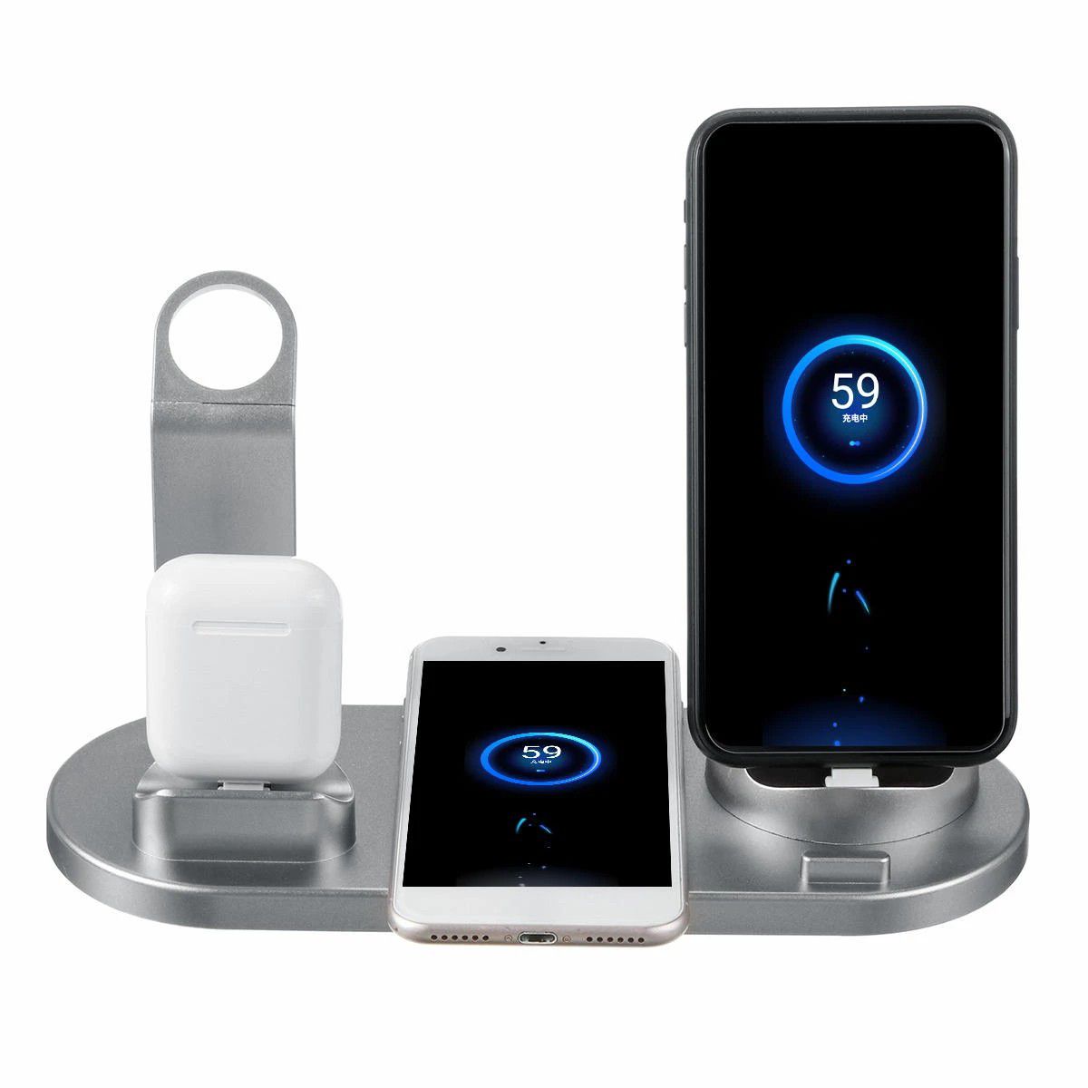 4 In 1 Qi Wireless Charger Phone Charger Watch Charger Earbuds Charger for Smart Phones iPhone Samsung Apple Watch Apple AirPods Pro