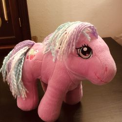 VV Early 2004 My Little Pony, Strawberry Symbol, Pink Body, 9", Plush, Soft, Toy, Figure, Vintage Plush, Stuffed Animal, 