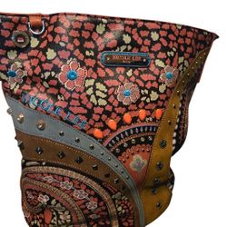 Nicole Lee Vintage #V16631 Top Handle Purse Studded Vegan Leather 