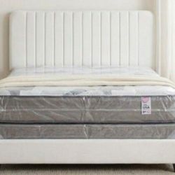 Queen Size Bed Frame With Mattress New Bedroom Furniture Bed Set Queen Size Bed Velvet Headboard With Mattress And Box Springs Set Free Delivery 