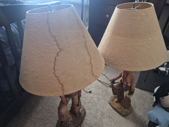 Cowboy statue lamps
