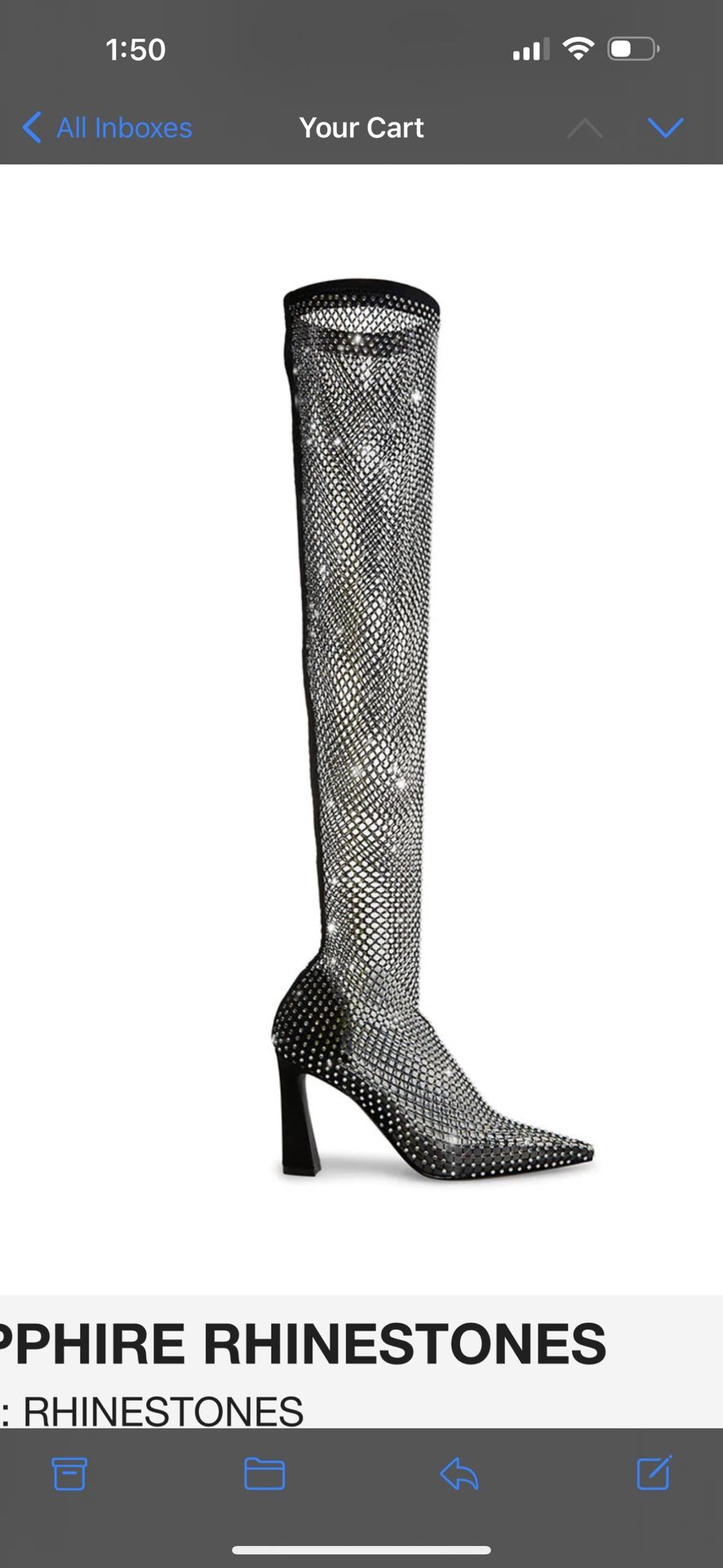 Rhinestone Thigh High Boots