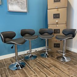 New 4 Gray Bar Stools 