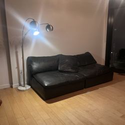 Black Leather Cloud Couch 