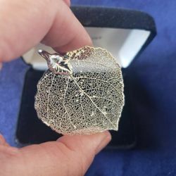 Sterling Silver Dipped Aspen Leaf (Necklace Pendant)