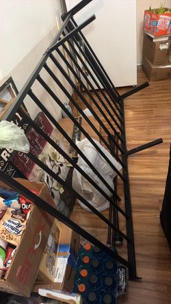 Black Metal Bed Frame with mattress